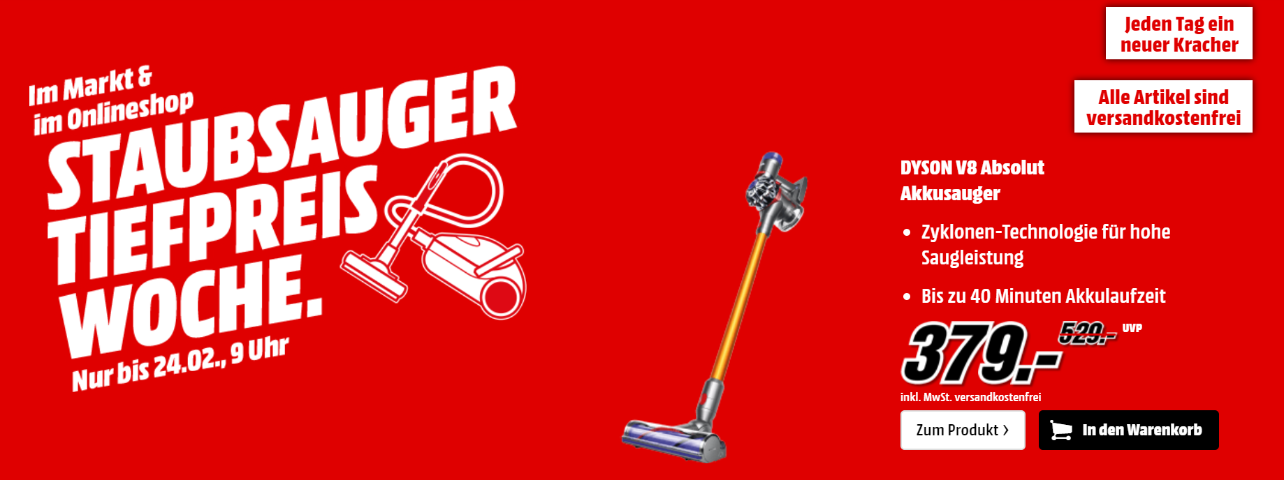 Staubsauger Tiefpreiswoche bei Media Markt - z.B. iRobot Roomba 676 für 279€