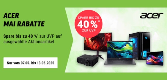 Notebooksbilliger: Acer Mai Rabatte mit bis zu 40% Rabatt 💻🤓 z.B.: Acer Iconia V11 Tablet für 184€