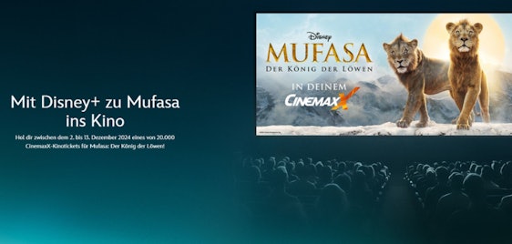 Letzte Chance! Gratis Kinoticket für "Mufasa" sichern - mit Disney+ Abo