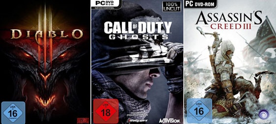 3 Games für 55€ bei Saturn - z.B. Diablo 3, Call of Duty, Assassin’s Creed 3 Adventure uvm.