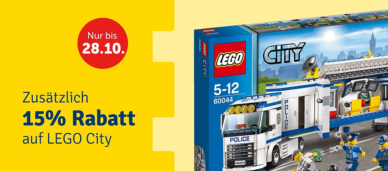 15% Rabatt auf Lego City bei myToys - ab 39€ MBW