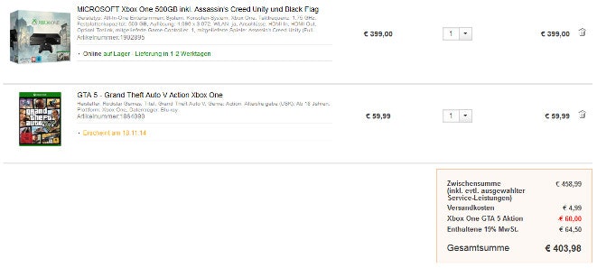 Xbox Bundle Warenkorb