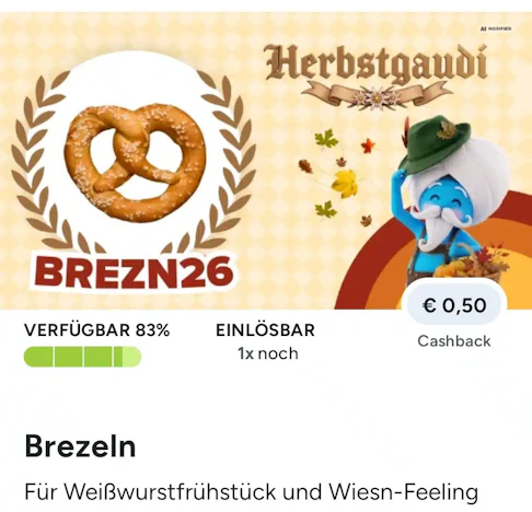 Marktguru: Herbstgaudi 0,50 € für Brezeln