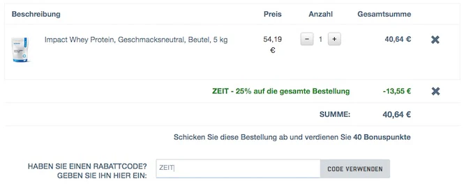 Sonderangebot bei Myprotein