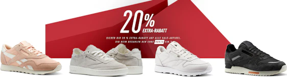 Nur noch heute: 20% Extra-Rabatt auf gesamten Sale bei Reebok - z. B. Reebok Classic Nylon Mesh für 32€