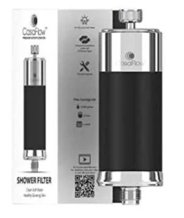CasaFlow Duschfilter – Wasserfilter mit Kapazität von 51.100 Liter für hartes Wasser – Beseitigt mehr als 99% Chlor