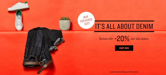 20% Rabatt auf alle Jeans bei Tom Tailor - auch auf reduzierte Sale-Artikel