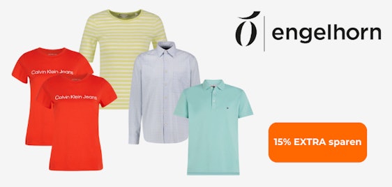 Engelhorn: 15% Extra-Rabatt auf Sommerstyles - z.B. 2x Calvin Klein Jeans Damen T-Shirt für 39€