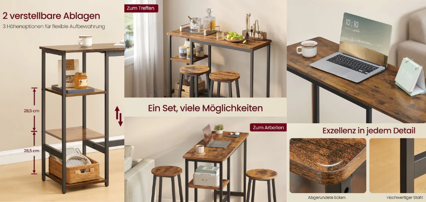 VASAGLE-Bartisch-Set-mit-Hockern-Beispiel VASAGLE-Bartisch-Set-mit-Hockern-Beispiel