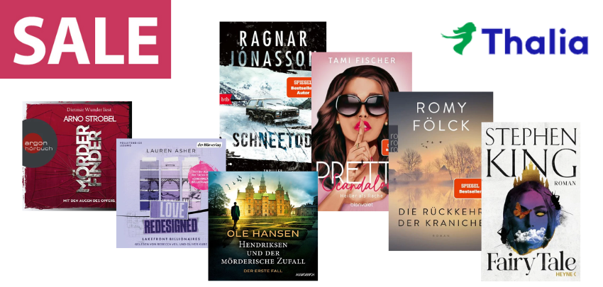 Urlaubslektüre günstiger: eBooks &amp; Hörbücher stark reduziert bei Thalia