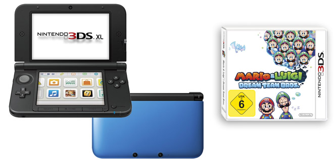 Nintendo 3DS XL + Mario &amp; Luigi: Dream Team für 110€