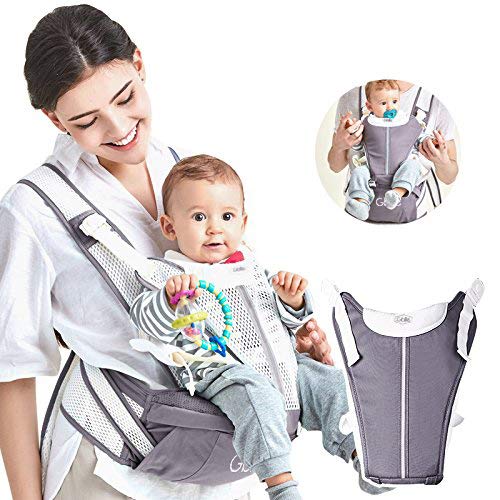 Ergonomische Babytragetuch Einstellbares Mehrere Positionen für Kleinkinder (Grau)