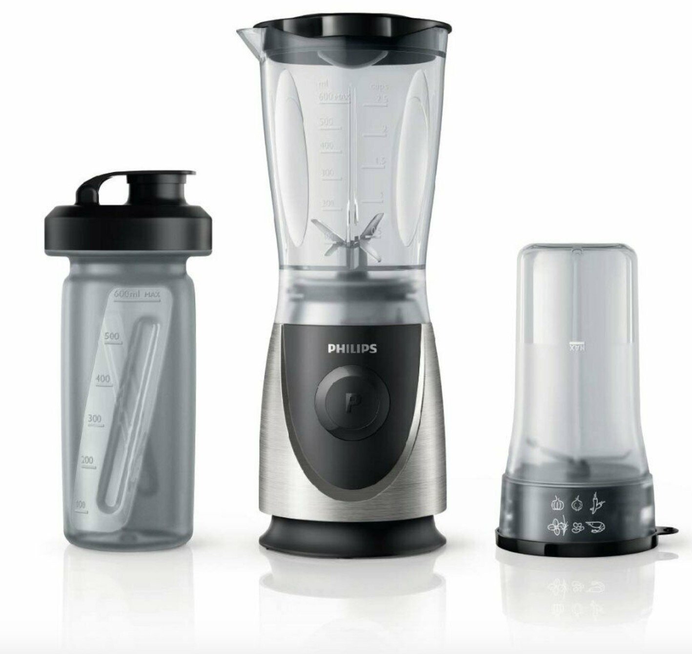 Bestpreis! Philips HR2876/00 für 27€ - Mini-Standmixer mit 350 Watt, Mixbecher und Trinkflasche zum Mitnehmen