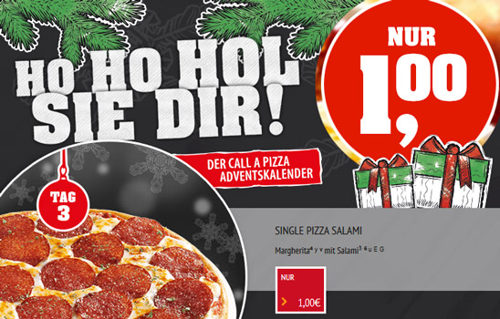 Salami-Pizza für 1€ bei Call A Pizza - mit Mindestbestellwert
