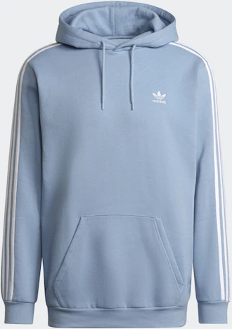 adidas Adicolor Hoodie für 46€ - Pullover in Hellblau mit weißem Logo-Print, Größen XS-M & 2XL