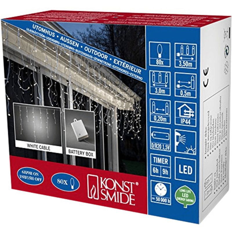 12,49€ auf Konstsmide LED Eisregen Lichtervorhang (3739-102) sparen