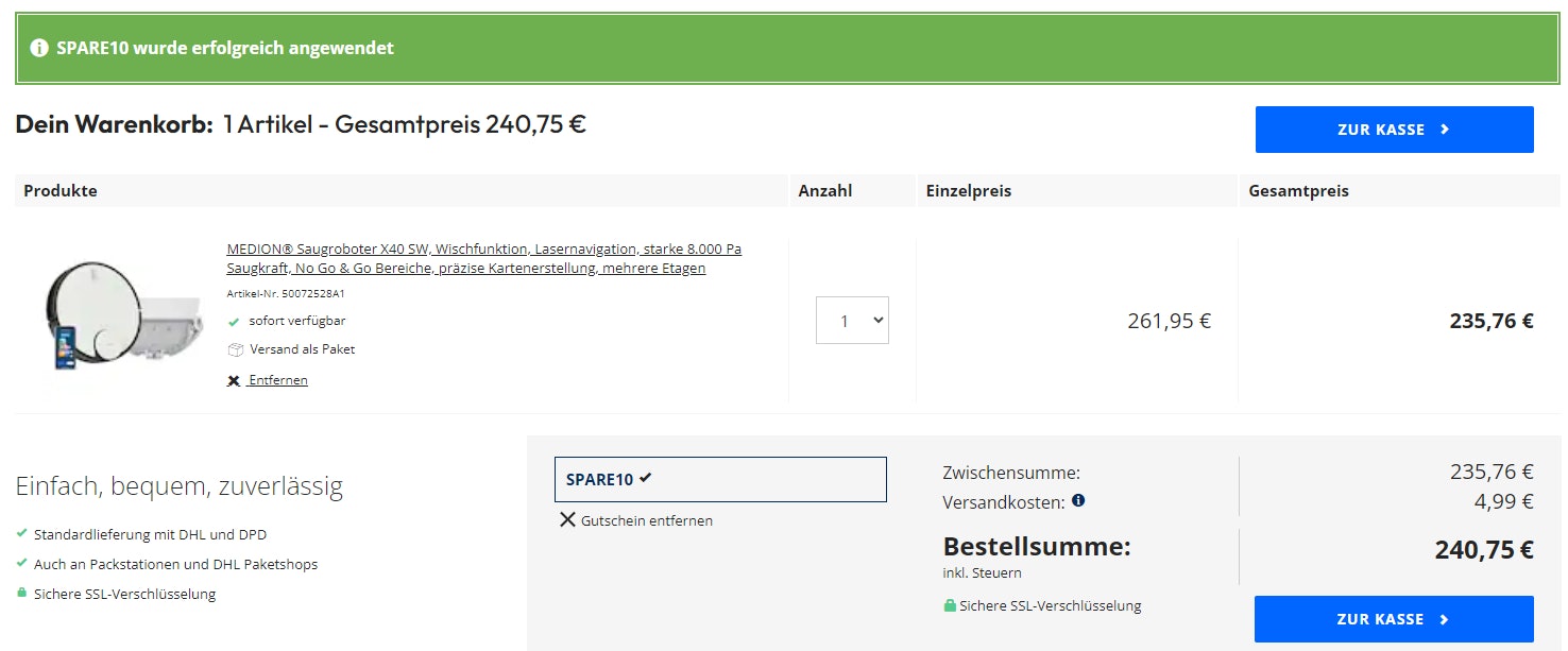 Medion-Saugroboter-Gutschein