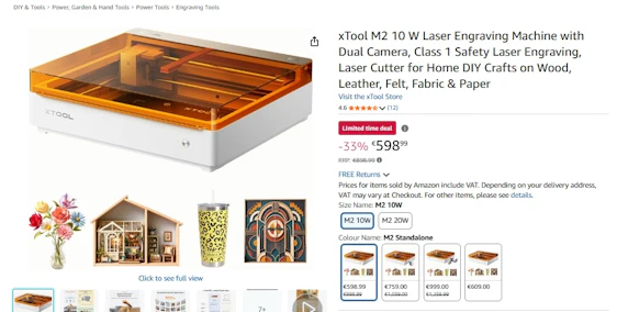🔥 xTool M2 10W Lasergravierer für 598,99 € statt 898,99 € – 33 % Rabatt