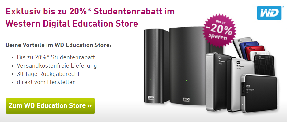 WD recertified Festplatten mit 5€ Rabatt durch Gutschein - Anmeldung bei Unimall erforderlich