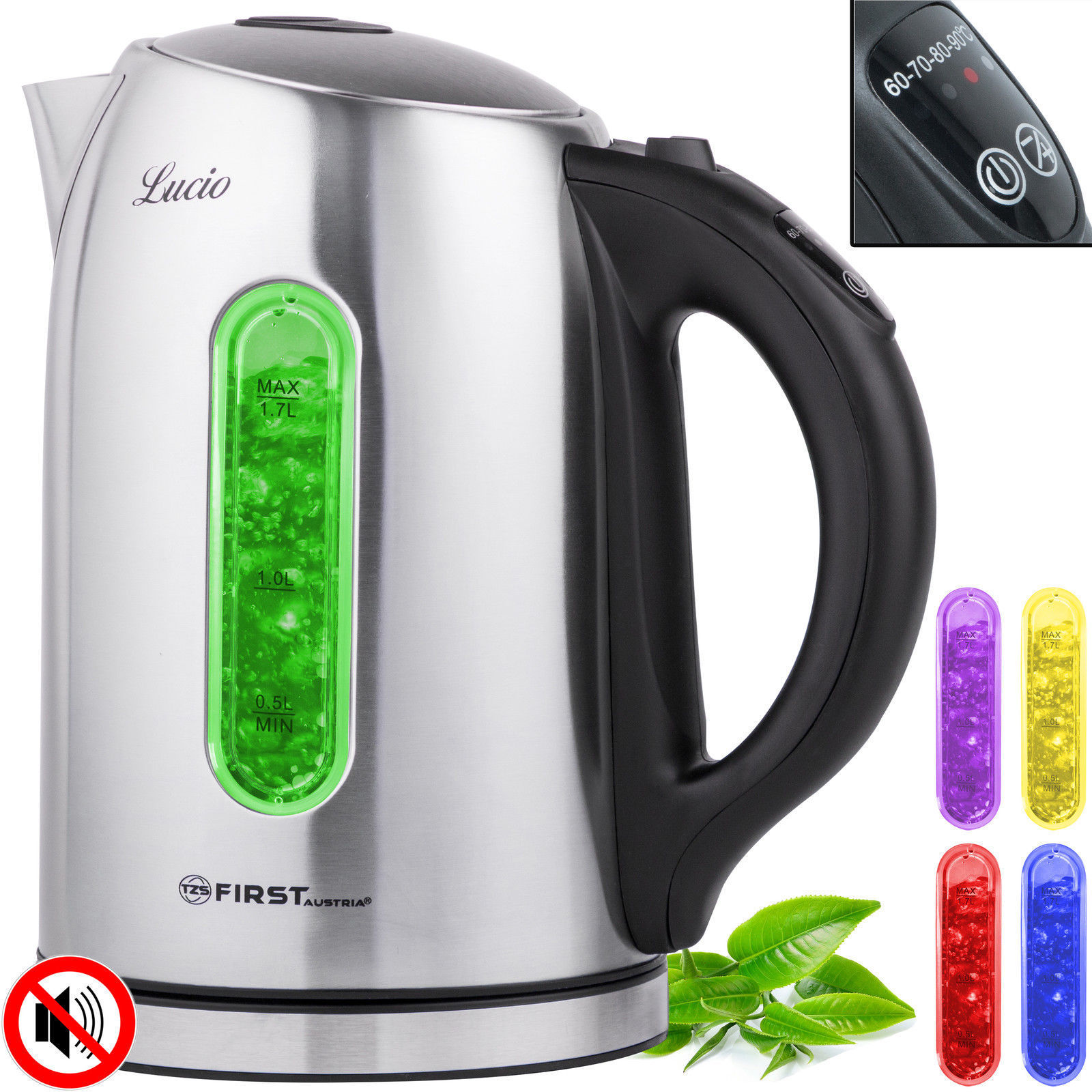 Vorbei! Wasserkocher TZS First Austria FA-5411-0 1,7 Ltr. (mit Temperaturwahl und Warmhaltefunktion) für nur 11,99 EUR inkl. Versand