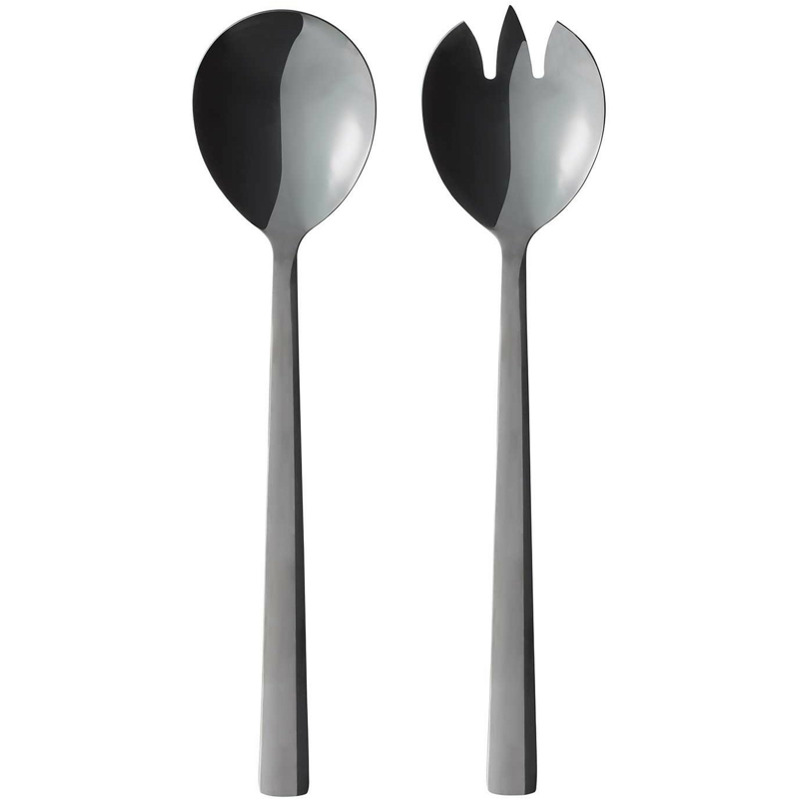 Aida Raw Salatbesteck 2-teilig schwarz mit 20% Ersparnis