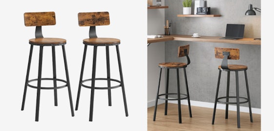 Vasagle Barhocker für 44€ - im Industrie-Design mit Holzmaserung