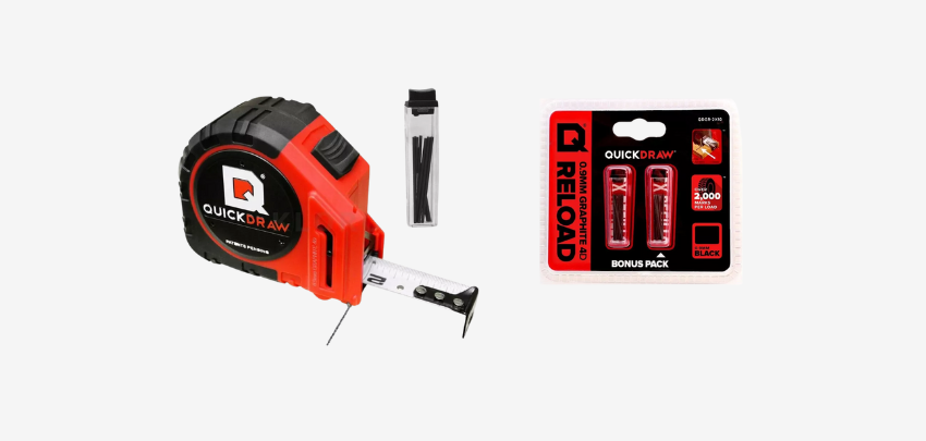 Exklusiv beim FUCHS 🔦 Quickdraw Rollmaßband für 9€ - 8m Länge, Bleistiftmarker, Genauigkeitsklasse II