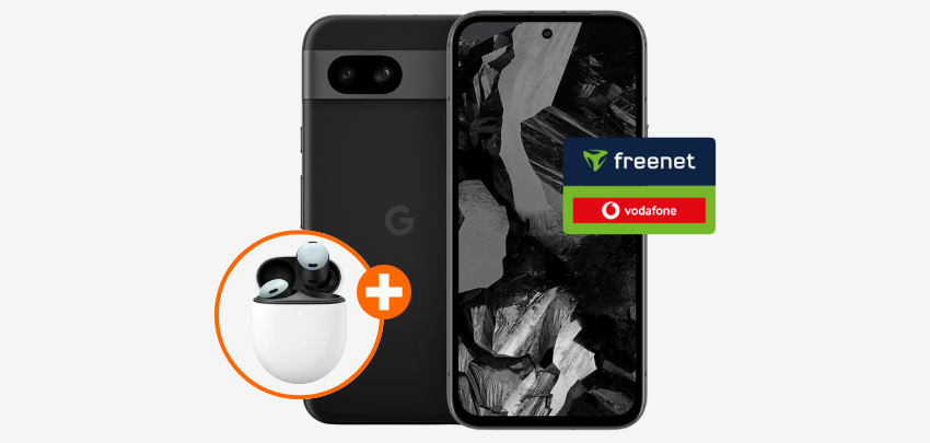 Mit 50€ Wechselbonus 📲 Google Pixel 8a (&amp; gratis Buds Pro) für einmalig 1€ im 20GB Vodafone-Tarif für 19,99€ mtl. 