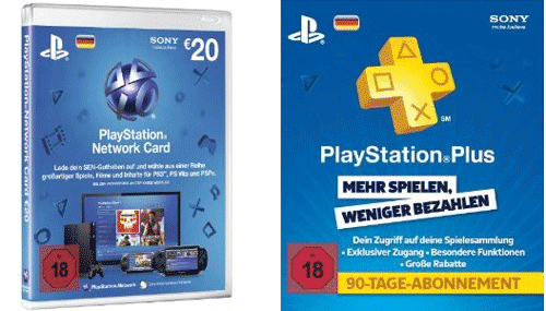 20€ PlayStation Network Card + Playstation Plus Live Card (90 Tage) für 19€