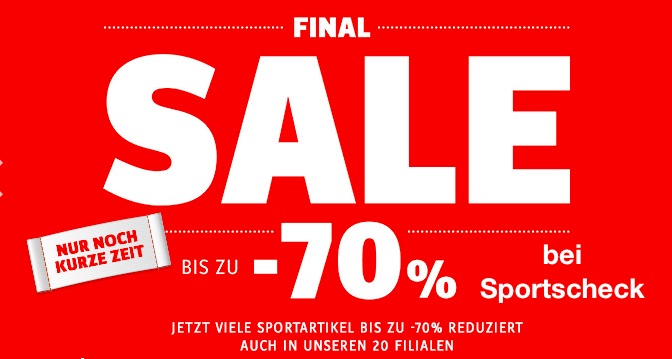 Bis zu 70% Rabatt im Sale bei Sportscheck + 20% zusätzlich auf Hosen *UPDATE2*