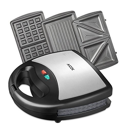 3 in 1 Sandwichtoaster,Muschel Edelstahl für 24,98€