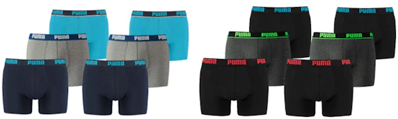 Puma Boxershorts für 25€ – 6er-Pack in Gößen M bis XL