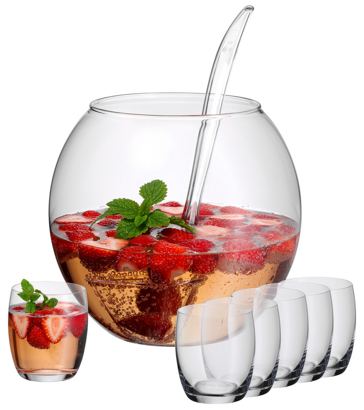 WMF Bowle-Set für 27€ - 6 Gläser, Bowle-Schale und Schöpfkelle