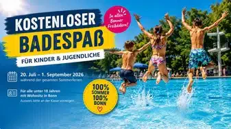 Kostenloser Badespaß in den Sommerferien für Bonner Kinder und Jugendliche (20.07-01.09.2026)