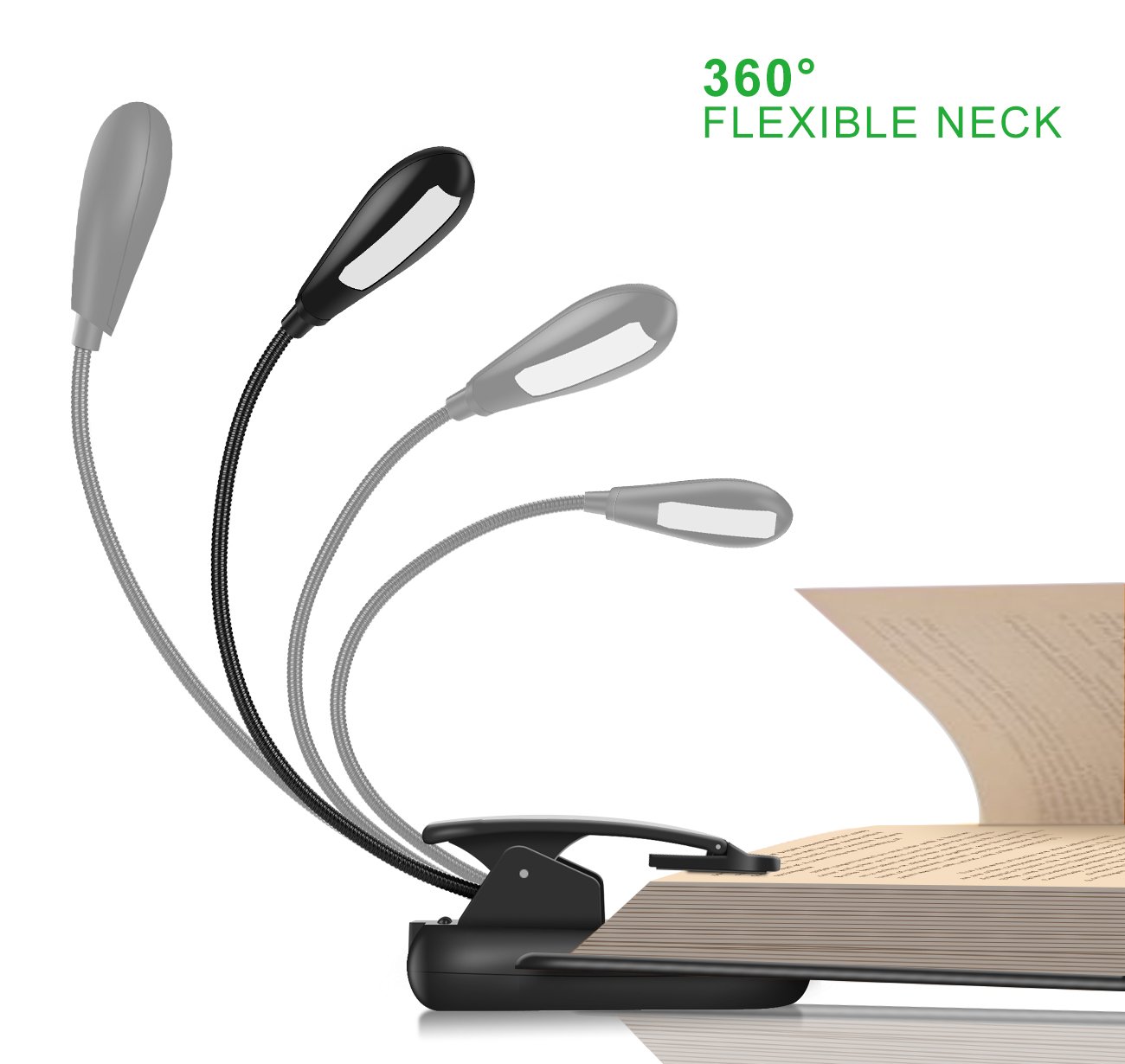 LED Klemmleuchte mit 9 einstellbarer Helligkeit und flexibel Clip