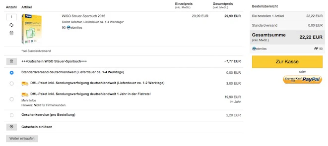 WISO Steuer-Sparbuch im Angebot