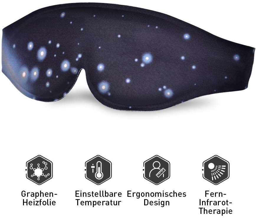 Graphene Times Schlafmaske 3D Ergonomische USB Infrarot Therapie Augen-Pflege 