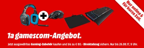 1a Gamescom-Angebote bei Media Markt - z.B. Logitech G430 Gaming Headset inkl. G502 Gaming-Maus für 69€