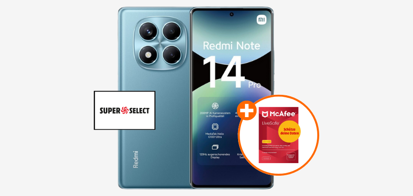 30€ Wechselbonus 💰 Xiaomi Redmi Note 14 Pro + 25 GB LTE o2 Allnet-Flat für 9,99€ mtl.