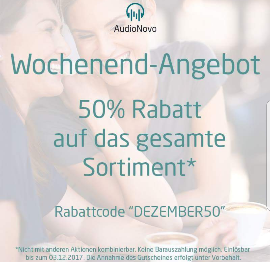 AudioNovo > Wochenend-Angebot mit 50 % auf das gesamte Sprachangebot