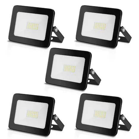 5x 20W LED Fluter Außenstrahler Flutlichtstrahler IP65 Wasserdicht LED Scheinwerfer Kaltweiß 6500K 1700LM