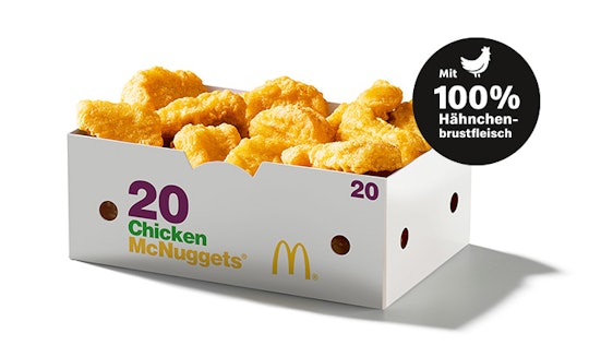 20 Chicken McNuggets für 4,99€ - mit App-Coupon im Oster Countdown bei McDonald's