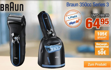 Braun Series 3-350cc mit Reinigungsstation für 60€ - elektrischer Rasierer