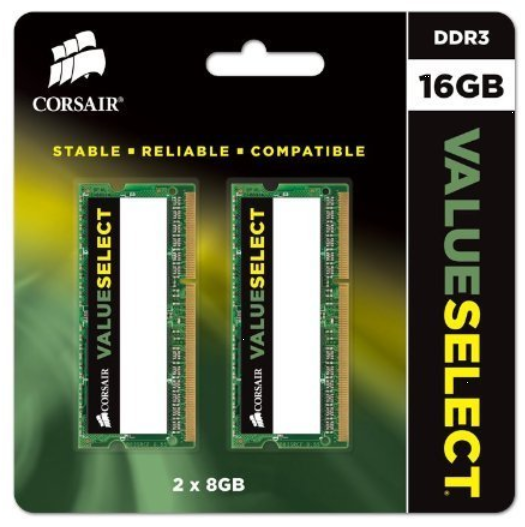 Corsair ValueSelect 16GB RAM für 42€ - DDR3 So-Dimm für Laptops, 2x 8GB, 1600 MHz