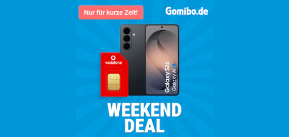Weekenddeal ⏳ Samsung Galaxy S26 (256GB) + 50GB Vodafone Allnet-Flat » eff. GRATIS mit Gigakombi