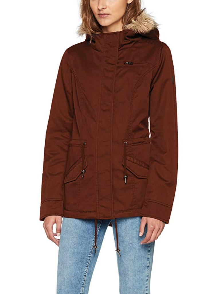 ONLY Damen Parka Onlnew Lorca Short Canvas Cc OTW ( Größe S / Farbe: Cherry Mahogany)