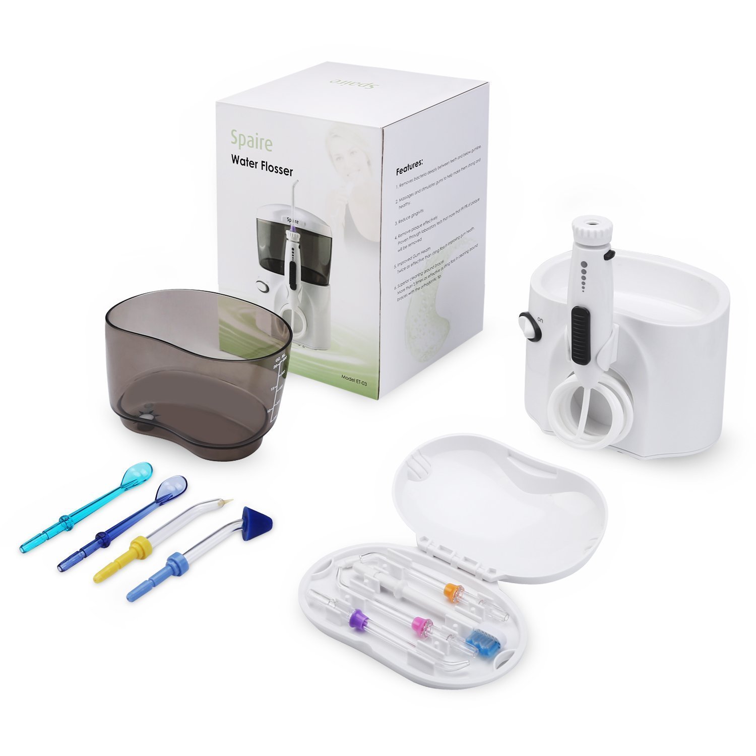 Spaire Elektrische Munddusche mit 8 Ersatz Düsen für 29,83 €