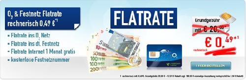 O2 + Festnetz-Flat für 0,49€ monatlich statt € monatlich!!