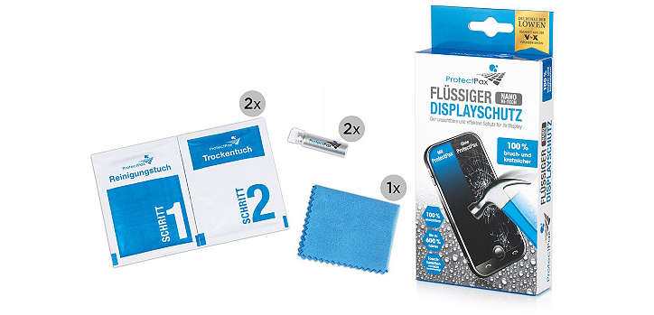 Höhle der Löwen: 2-Sets PROTECT PAX Displayschutz für 15,94€ – Flüssiger Nano Hi-Tech Displayschutz