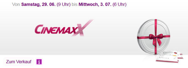 CinemaxX Aktion bei vente-privee - z.B. 2 Kino Tickets für 11€ *UPDATE*